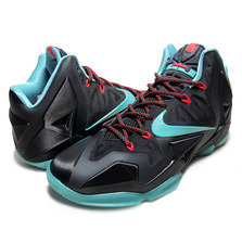 NIKE LEBRON XI "PROHIBITION"blk/dffsd jd-lt crmsn-jd glz 616175-004画像