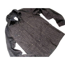 POST OVERALLS #1102 VINTAGE JAPANESE WORK ENGINEER'S JACKET indigo stripe画像