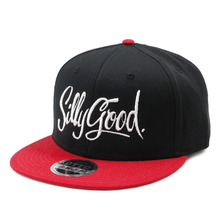 SILLY GOOD PLAIN SNAPBACK CAP (BLACK&times;RED)画像