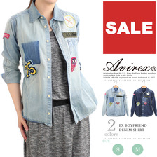 TYPE BLUE by AVIREX LADY'S EX BOYFRIEND DENIM SHIRT 6245017画像