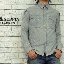 DENIM & SUPPLY Ralph Lauren ウォッシュ加工 シャンブレ シャツ画像