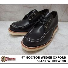CHIPPEWA CHIPPEWA 4" MOC TOE WEDGE OXFORD  BLACK WHIRLWIND 1901M38画像