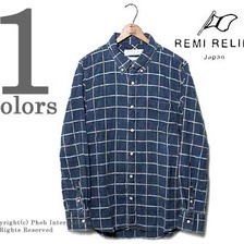REMI RELIEF インディゴネイティブチェックレギュラーシャツ RN14149 017画像