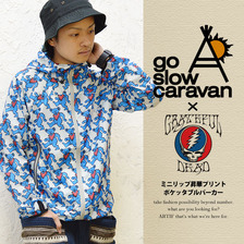 go slow caravan &times; GRATEFUL DEAD ミニリップ昇華プリント ポケッタブルパーカー 381238画像