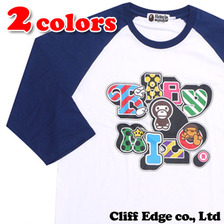 A BATHING APE MILO LETTERED 3/4 SLEEVE TEE 2A30-111-009画像