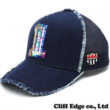 YOSHINORI KOTAKE DESIGN RAINBOW 1ロゴ メッシュキャップ INDIGO画像