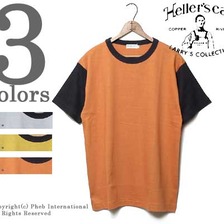 HELLER'S CAFE 19/-天竺ツートン切替Tシャツ HC-M14 PLAIN画像