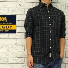RUGBY Ralph Lauren ピンタック チェック ドレス シャツ画像
