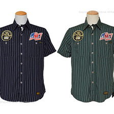 TOYS McCOY AMA LONG RIDER 10000 MILES ストライプド半袖ワークシャツ TMS1401画像