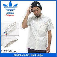 adidas Zip S/S Shirt Beige Originals F81870画像