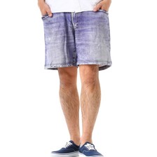 TALKING ABOUT THE ABSTRACTION Denim Cotton Print Shorts I0289画像