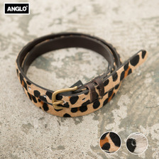 ANGLO LEATHERCRAFT DOUBLE LOOP BELT LEOPARD HAIR ＆ ZEBRA画像