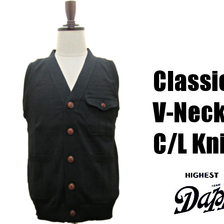 DAPPER'S クラシカル V-ネック C/L ニット ベスト LOT-1002画像