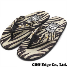BARNEYS NEWYORK x ISLAND SLIPPER ゼブラ スタッズ トングサンダル ZEBRA画像