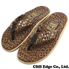 BARNEYS NEWYORK x ISLAND SLIPPER レオパード スタッズ トングサンダル CHEETAH画像