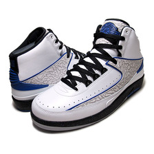 NIKE AIR JORDAN 2 RETRO WHITE/DARK CONCORD-BLACK-WOLF GREY 385475-153画像