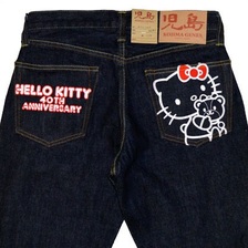 KOJIMA GENES &times; HELLO KITTY 15oz セルビッチダブルネームジーンズ KTY-107画像