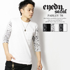 EYEDY PAISLEY 3/4 SLEEVE T-SHIRT EYE-CUT1403画像
