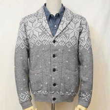 THE FLAT HEAD JGS-06W ジャガードショール カラーカーディガン06W画像