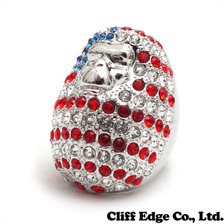 A BATHING APE AMERICAN APE HEAD SWAROVSKI RING SILVER 1A10-182-045画像