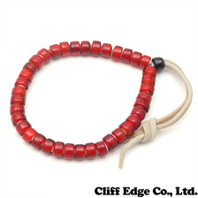 THE BINGO BROTHERS ホワイトハーツ 革紐ブレスレット RED画像