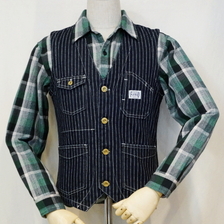 THE FLAT HEAD DV-04W ウォバッシュデニムベスト04W画像