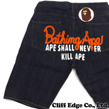A BATHING APE 1997 TYPE-01 CHAMPION DENIM SHORTS  INDIGO 1A30-151-001画像