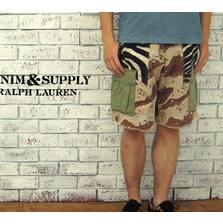 DENIM & SUPPLY Ralph Lauren クレイジーパッチ カットオフ カーゴショーツ画像
