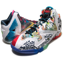 NIKE LEBRON XI PREMIUM "WHAT THE LEBRON" blk lava/slv ice-glxt blu 650884-400画像