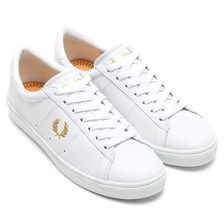 FRED PERRY SPENCER LEATHER WHITE/GOLD B5205-100画像