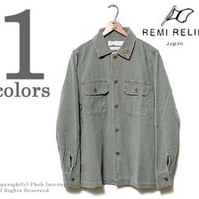REMI RELIEF 襟花スタッズ ミリタリーシャツ RN1415-3144画像