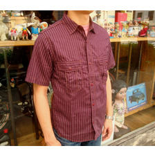 FREEWHEELERS UNION SPECIAL SHIRTS WARLOCK Color Chambray Dot Stripe Print 1423016画像