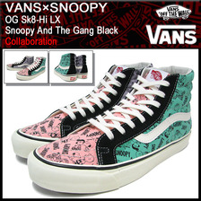 VANS &times; SNOOPY OG Sk8-Hi LX Snoopy And The Gang Black VN-0OZEDMY画像