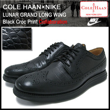 COLE HAAN &times; NIKE LUNAR GRAND LONG WING Black Croc Print C12650画像