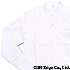 GOODENOUGH &times; the POOL aoyama &times; Fragment Design FLOWER BD 長袖シャツWHITExBLUE画像