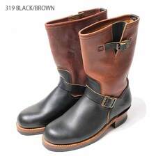 LONE WOLF BOOTS CAT'S PAW SOLE 「ENGINEER」 319 BLACK&times;BROWN LW00300画像