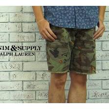 DENIM & SUPPLY Ralph Lauren 迷彩 刺繍カスタム カットオフ カーゴ ショーツ画像