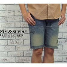 DENIM & SUPPLY Ralph Lauren リペア加工 SLIM デニム カットオフ ショーツ画像