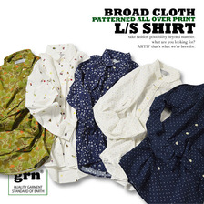 grn BROADCLOTH PATTERNED ALL OVER PRINT L/S SHIRT GU432095N画像