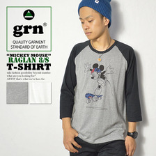 grn MICKEY MOUSE RAGLAN 8/S TEE GU431221R画像