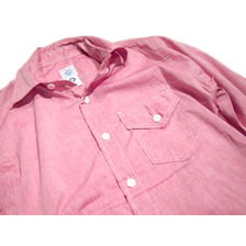 POST OVERALLS #1264 LIGHT3 CHAMBRAY SHIRTS/red画像