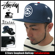 STUSSY &times; STARTER 6 Stars Snapback Ballcap 131359画像