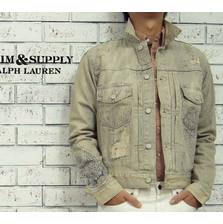 DENIM & SUPPLY Ralph Lauren ヴィンテージ加工 ヒッコリー ストライプ デニム ジャケット画像