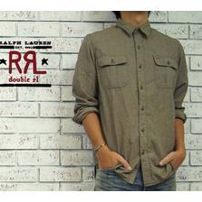 RRL メタルボタン チンスト&マチ ワーク シャツ画像