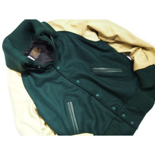 SKOOKUM DONKEY COLLAR BASEBALL TYPE AWARD JACKE forest x cream画像