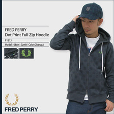 FRED PERRY Dot Print Full Zip Hoodie JAPAN LIMITED F1513画像