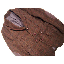 AVON HOUSE HARRIS TWEED NORFOLK JACKET/brown画像