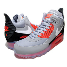 NIKE AIR MAX 90 SNEAKERBOOT ICE WOLF GREY/WHITE-ANTHRACITE/INFRARED/BLACK 684722-006画像