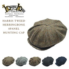 Hanna Hats HARRIS TWEED HERRINGBONE 8PANEL HUNTING CAP画像