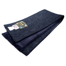 Hanna Hats HERRINGBONE TWEED SCARF w/corduroy lining/navy画像